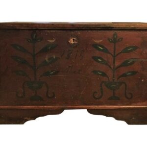 18th Century American Pine Decorated Blanket Chest