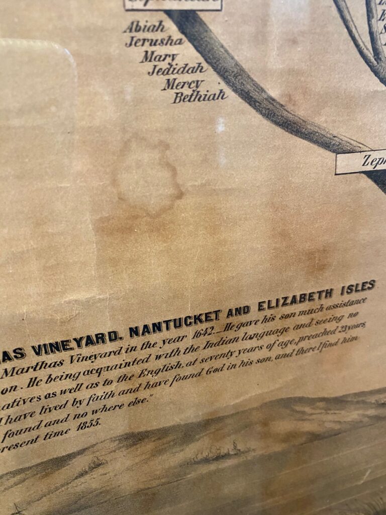 Very Rare 19th Century Mayhew Family Tree from Nantucket and Martha’s