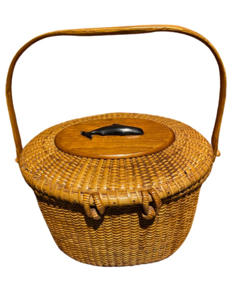 Vintage Nantucket Fabric Lined Basket Purse | eBay