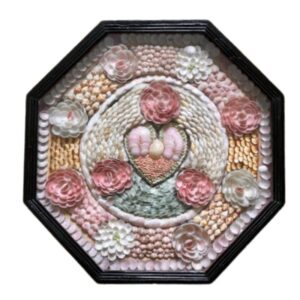 Antique Large Sailor's Valentine in Ebonized Case, circa 1920