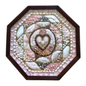 Antique Large Sailor's Valentine in Mahogany Case, circa 1880