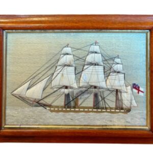 19th Century Sailor's Woolie of a British Steam Frigate, circa 1850