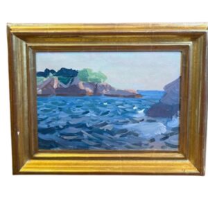 Antique Coastal Seascape - "Bath House Point, Manchester, Mass." by Charles Hopkinson, circa 1920