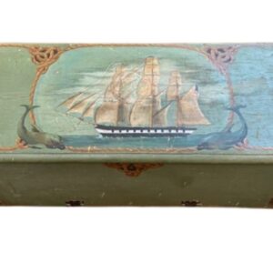 19th Century Sailor's Folk Art Decorated Sea Chest