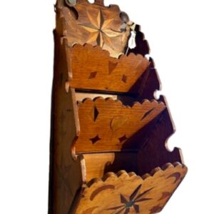 19th Century Sailor's Folk Art Inlaid Wall Pocket