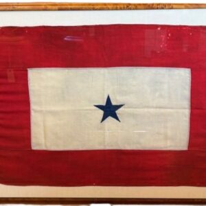 Antique Historic World War I Era Blue Star Service Flag, circa 1917