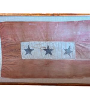 Antique Historic World War I Era Rare Three Star Service Flag, circa 1917
