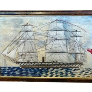 19th Century Large Sailor's Woolie of a Triple Deck Ship-of-the-Line, circa 1870