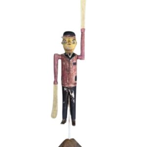 Late 19th Century Folk Art Whimsical Man in a Bowler Hat Whirligig, circa 1900 or earlier
