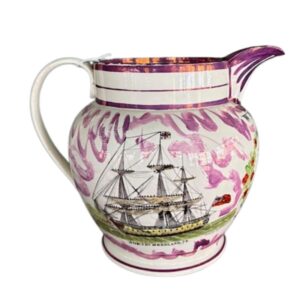 Early 19th Century Sunderland Pink Lustre Nautical Jug, circa 1800