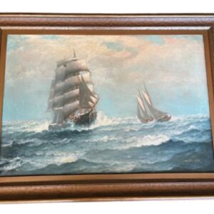 New England Seascape "Outward Bound" by James J. McAuliffe (1848 - 1921), circa 1912