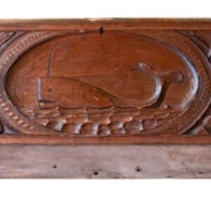 Antique Hand Carved Front Panel from a Sea Chest, late 19th Century