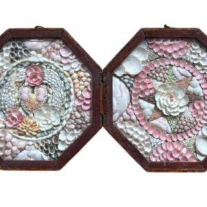 Antique Double Sailor's Valentine with Heart and Rose, from Barbados, circa 1870